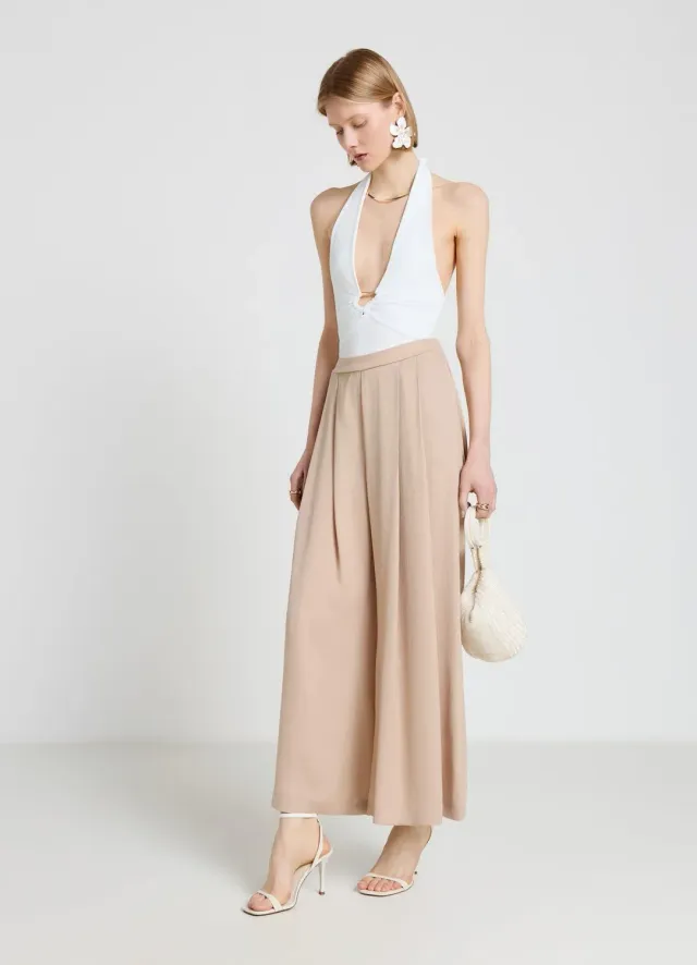Calliope pantalon-jupe satiné uni femme taille M/L