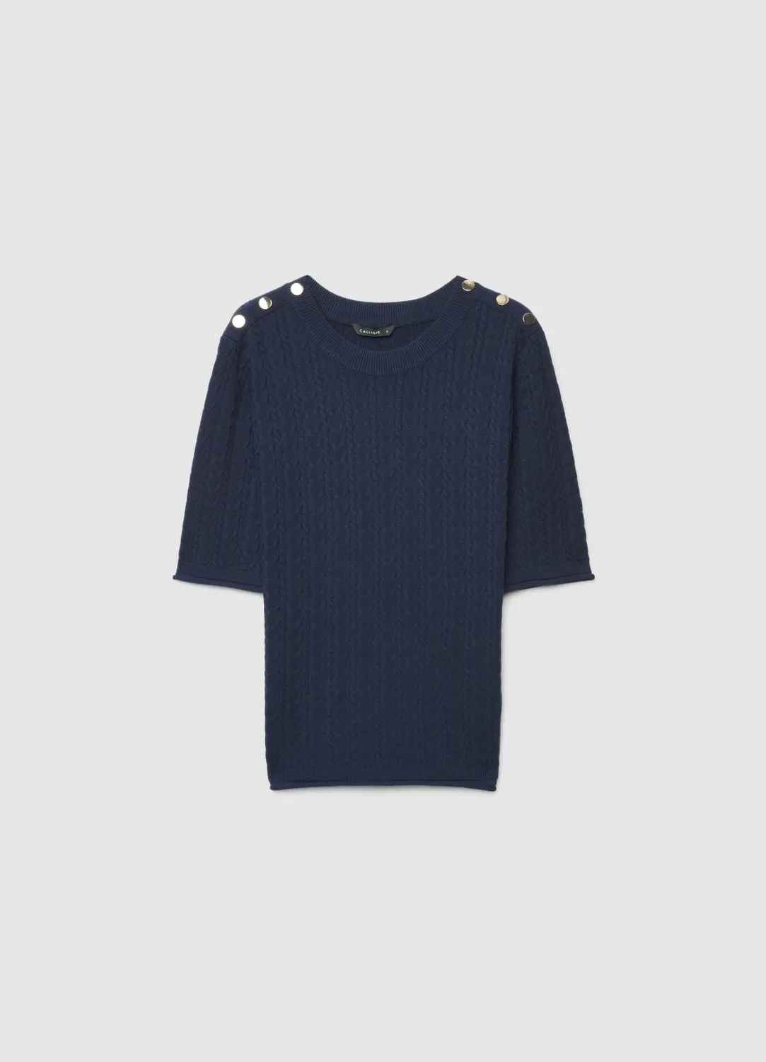 Calliope T-Shirt Maille Tresses Femme Boutons