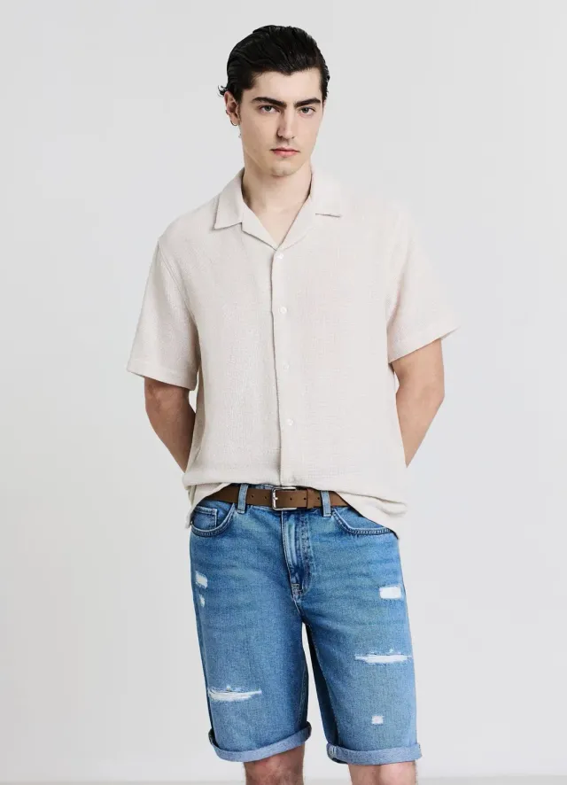 Calliope short jean homme déchiré coupe regular