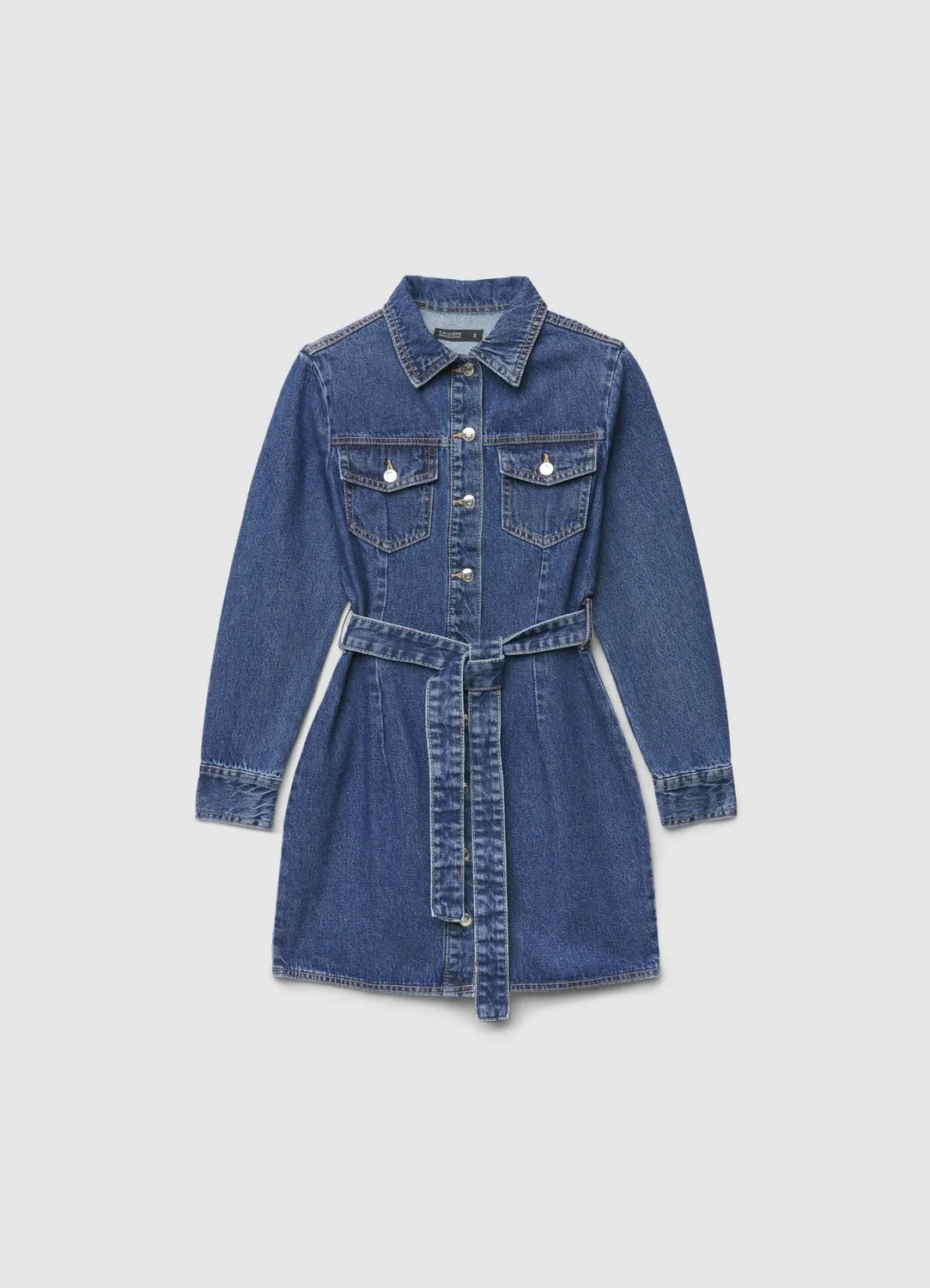 Calliope robe chemisier denim femme ceinture mini