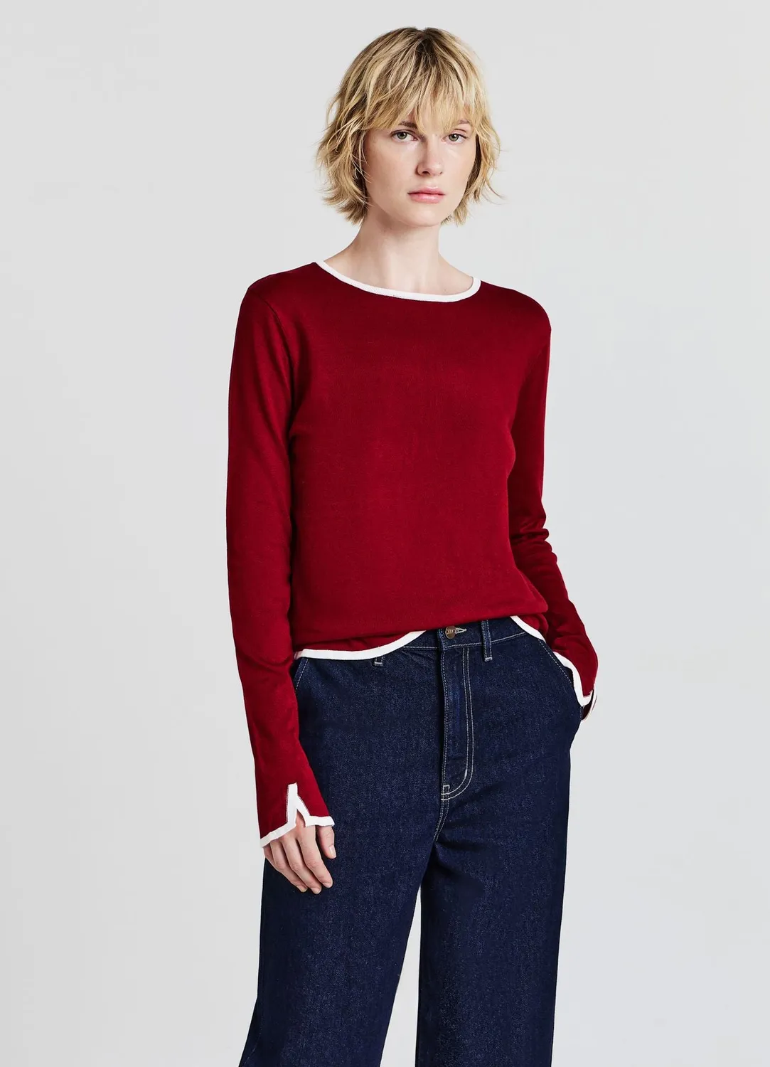 Calliope Pull col rond femme profils contraste