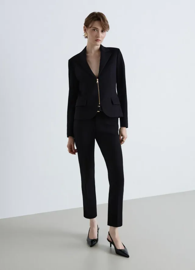 Calliope veste femme zippée à revers structurée