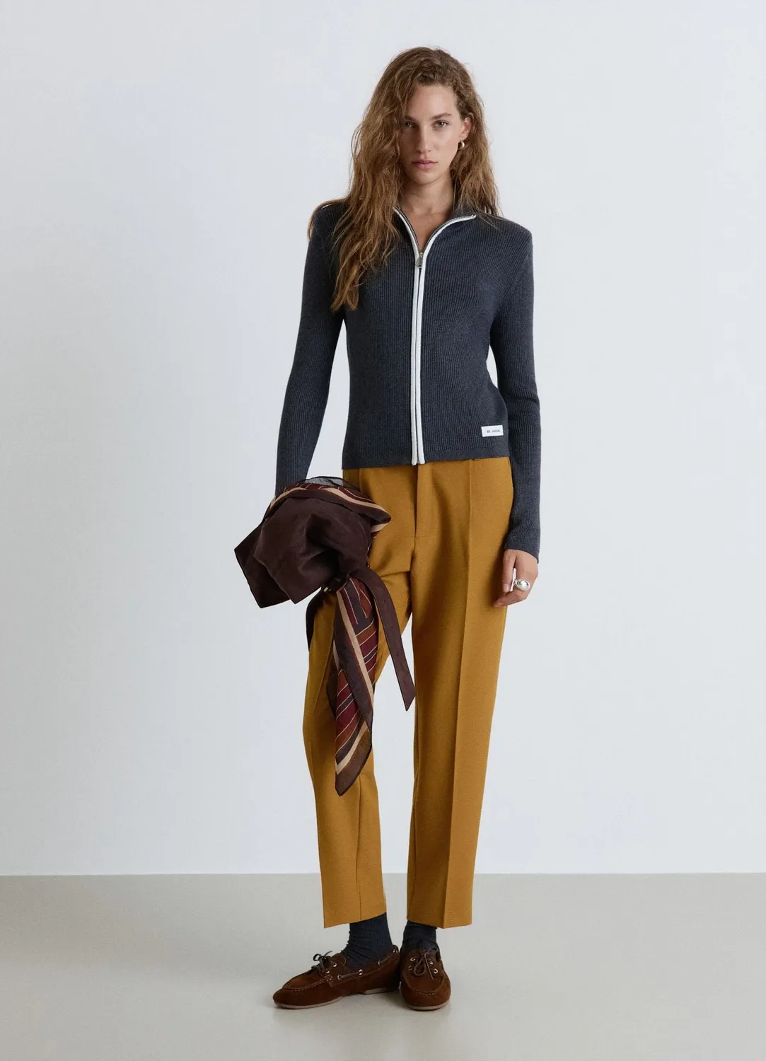 Calliope Pantalon pinces taille haute pantalon droit femme