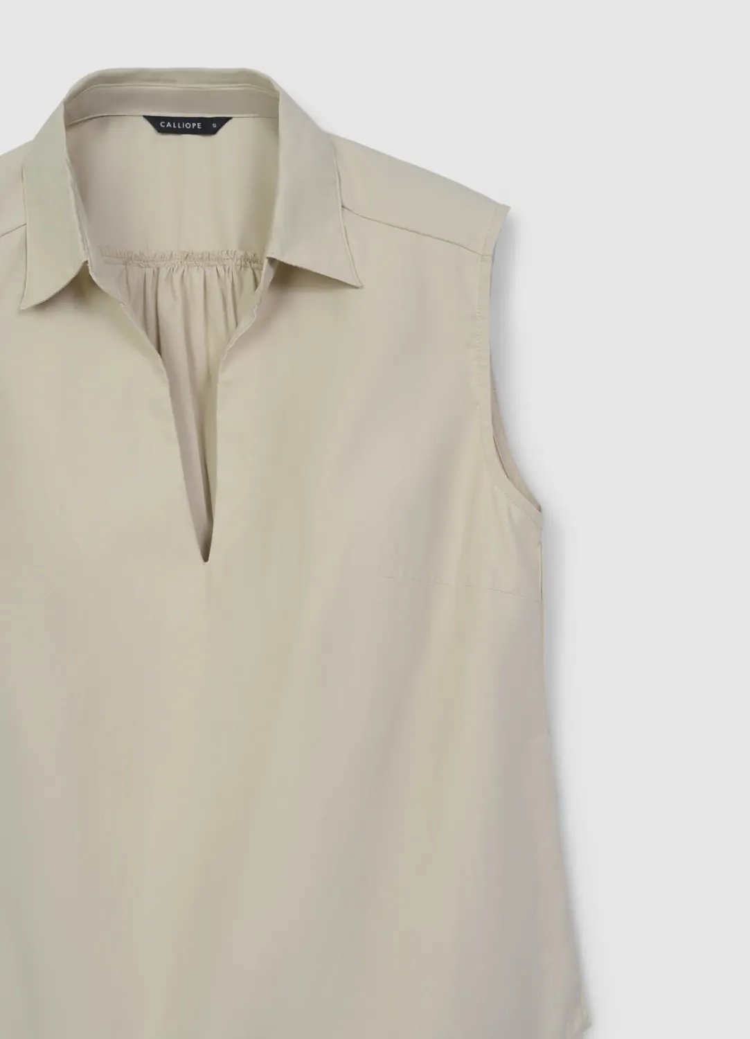 Calliope top col chemise femme sans manches