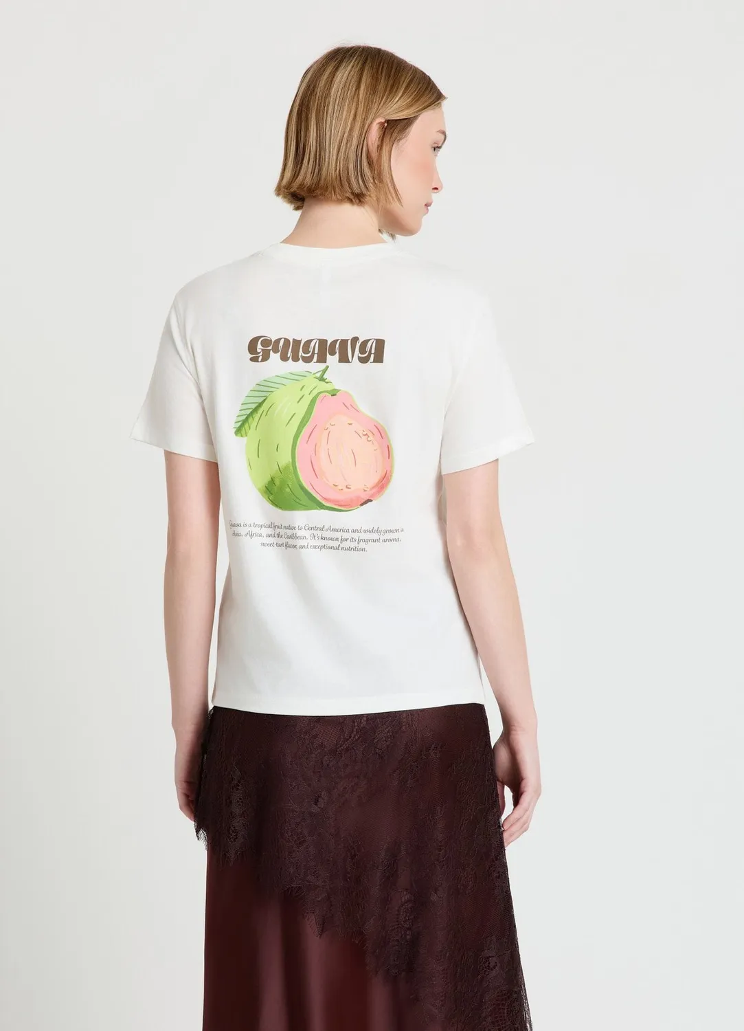 Calliope t-shirt femme col rond imprime fruit dos