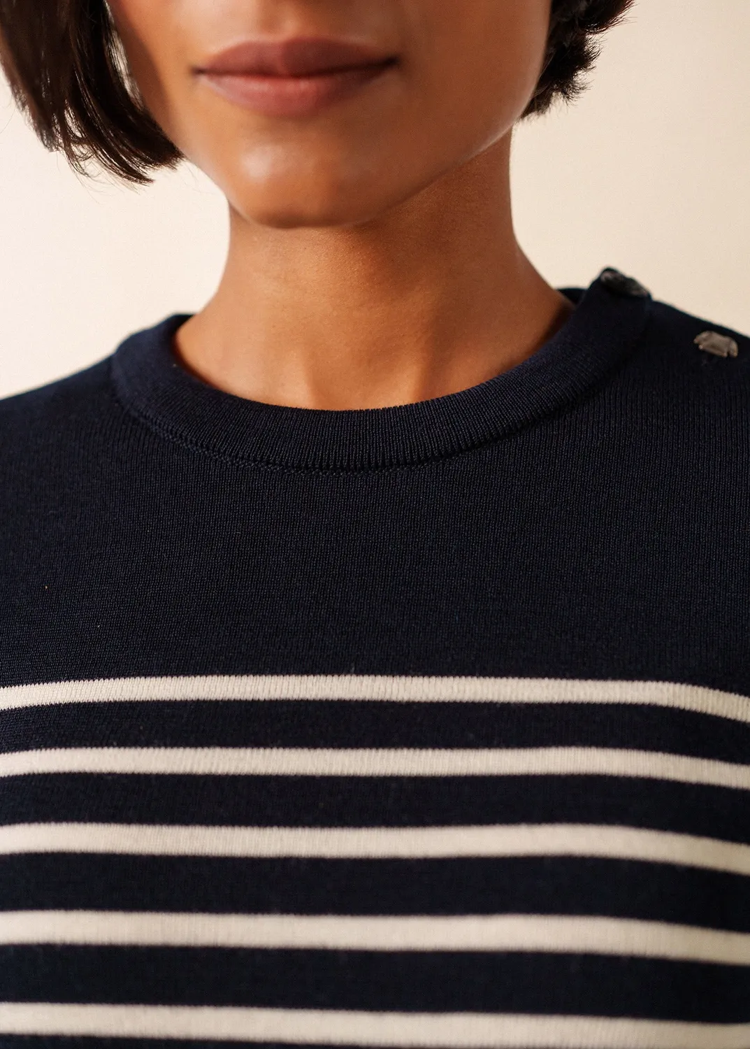 Saint James Brégançon Pop pull marin navy laine
