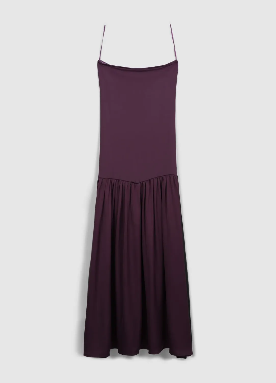 Calliope robe longue femme évasée bi-matière