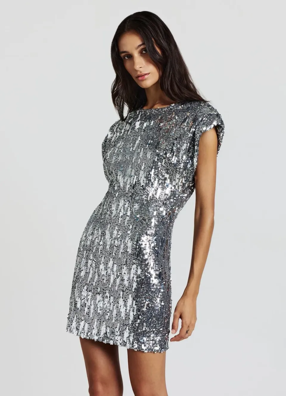 Calliope robe courte paillettes femme col rond soirée