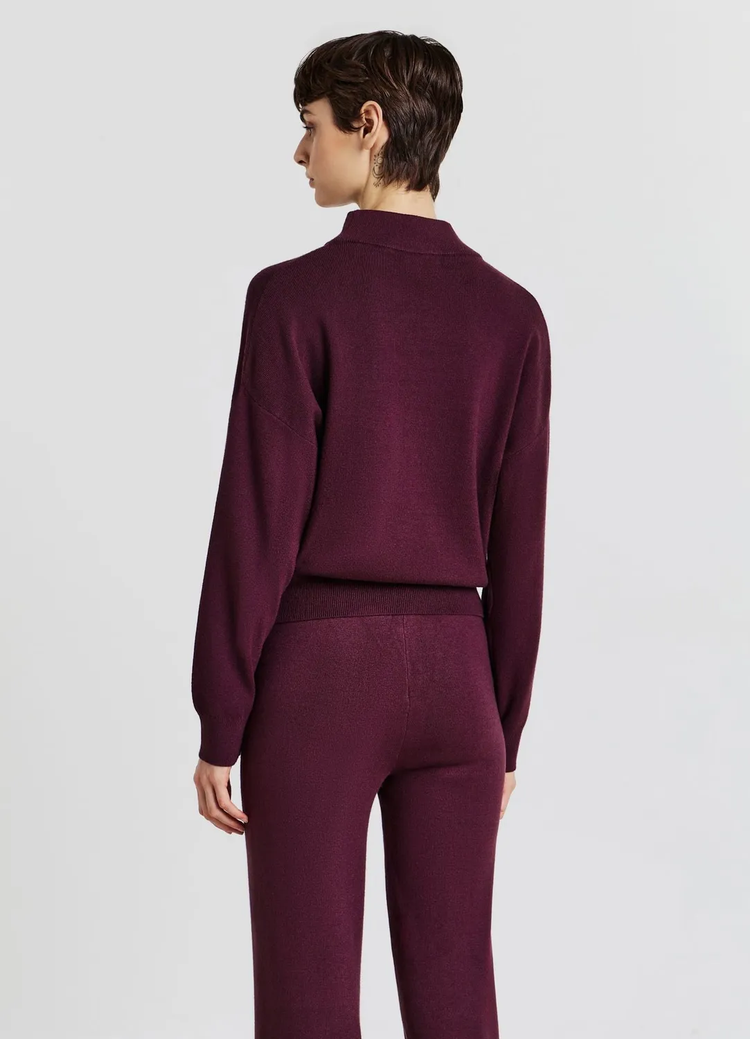 Calliope Pull col montant uni manches longues femme