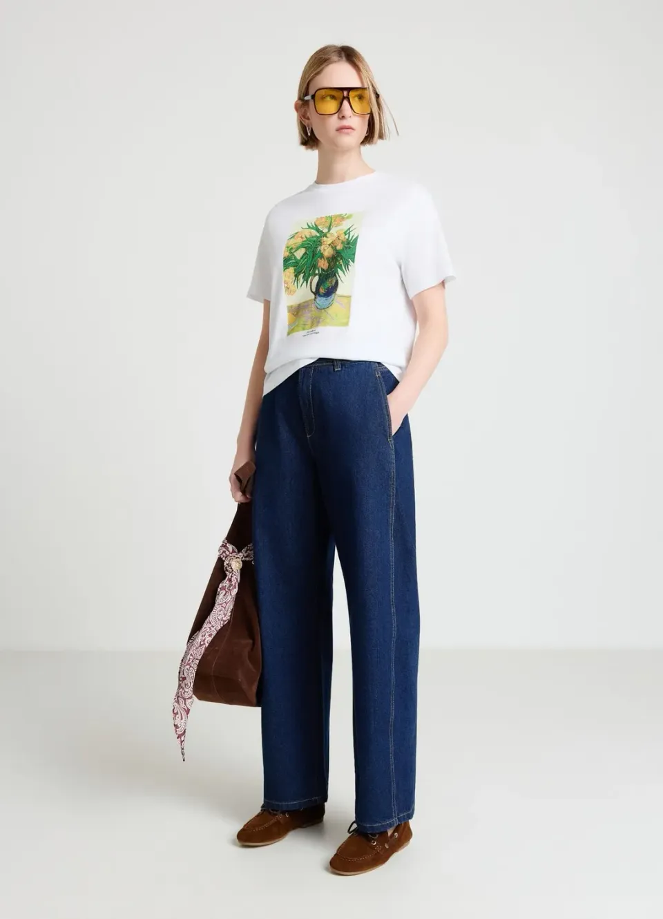 Calliope t-shirt femme imprimé vase fleurs col rond