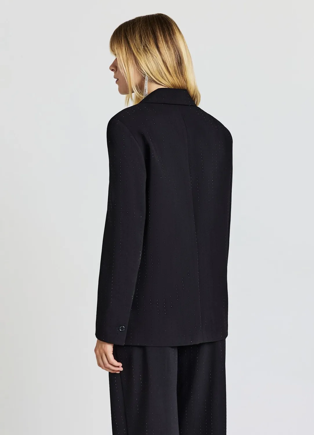 Calliope veste femme gessato à strass monopetto