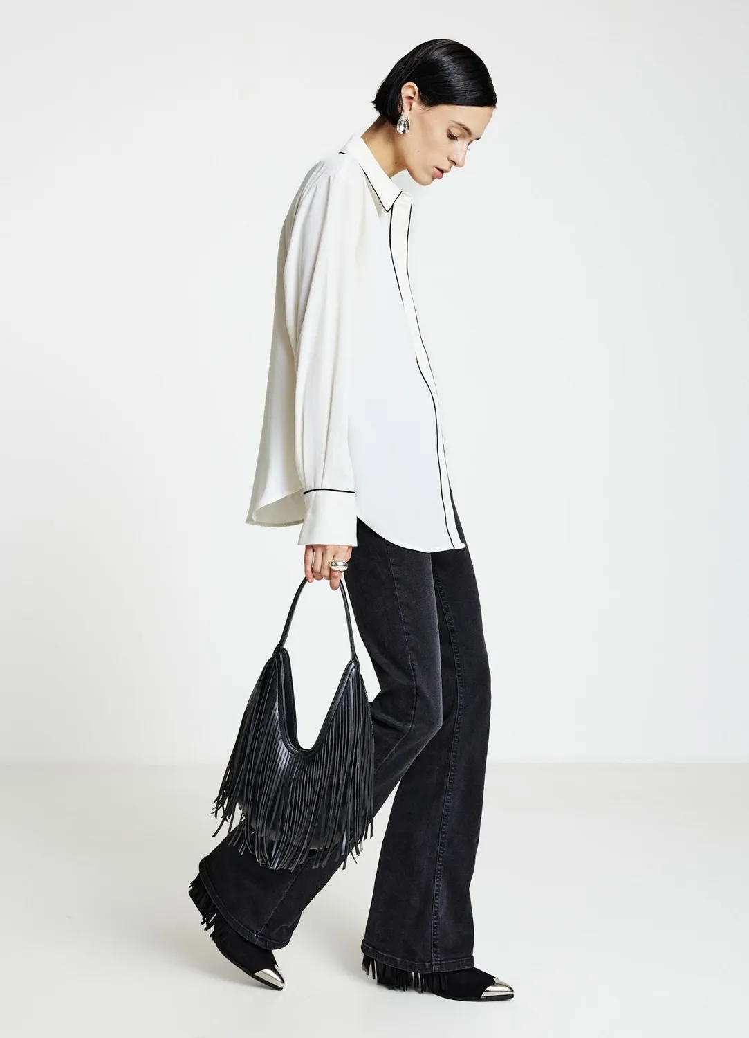 Calliope 5 poches jean flare femme patte d'éléphant
