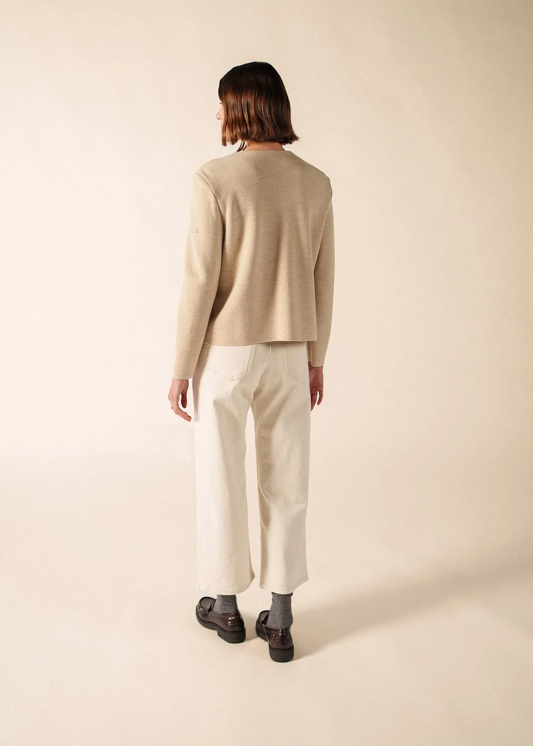 Saint James Montpellier veste beige femme laine