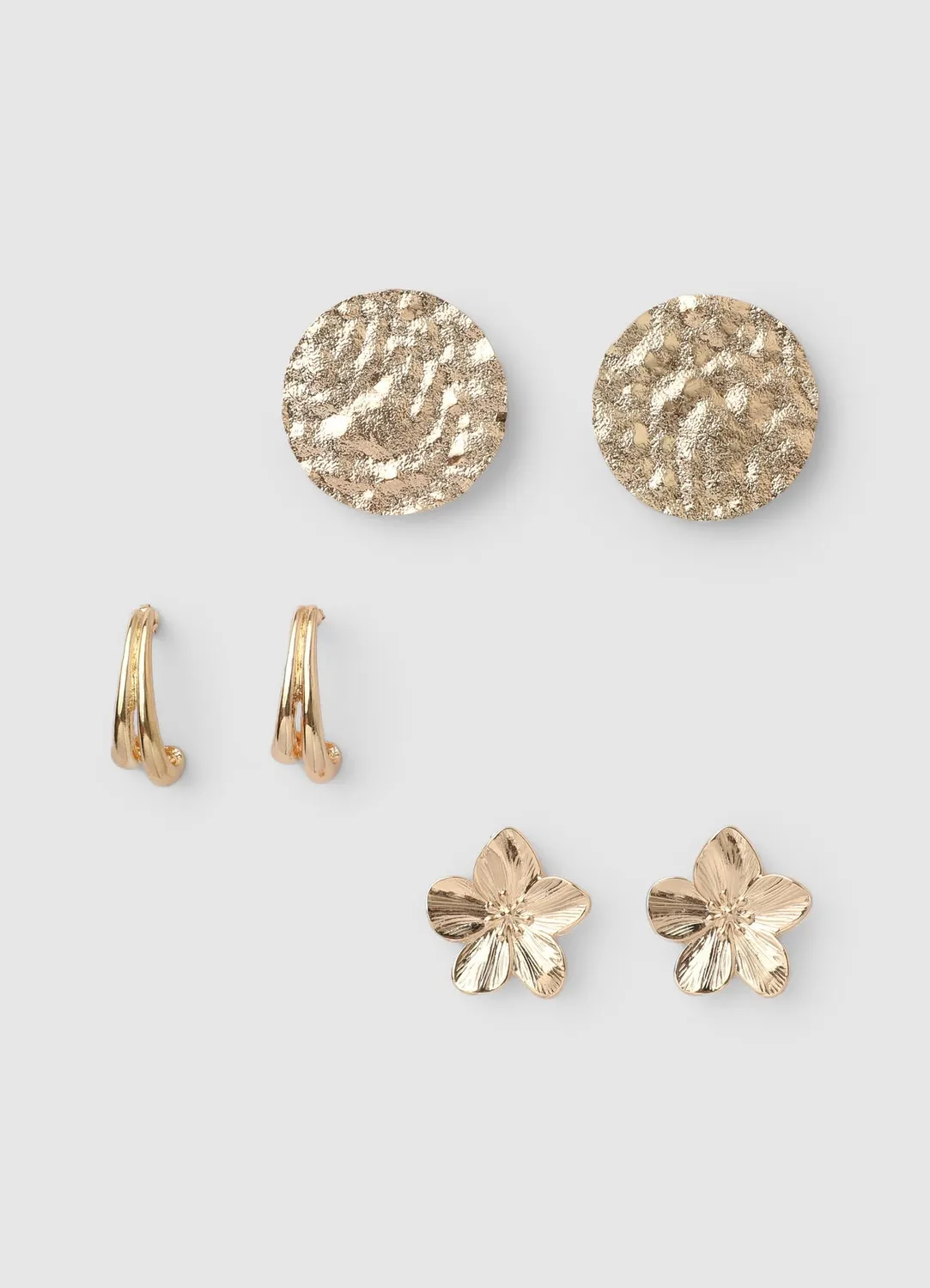 Calliope lot 3 paires boucles oreilles femme doré