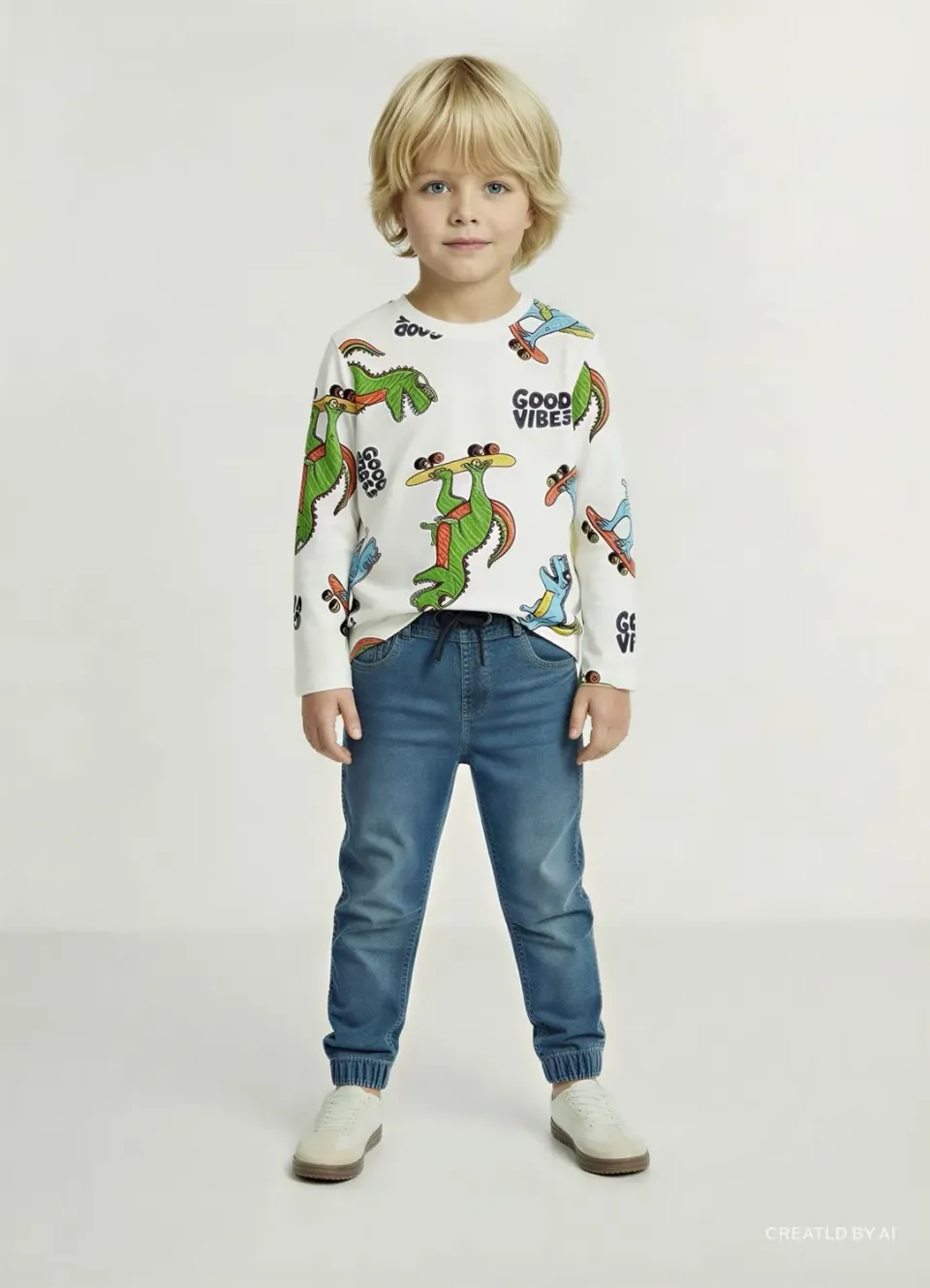 Calliope t-shirt dinosaures garçon manches longues