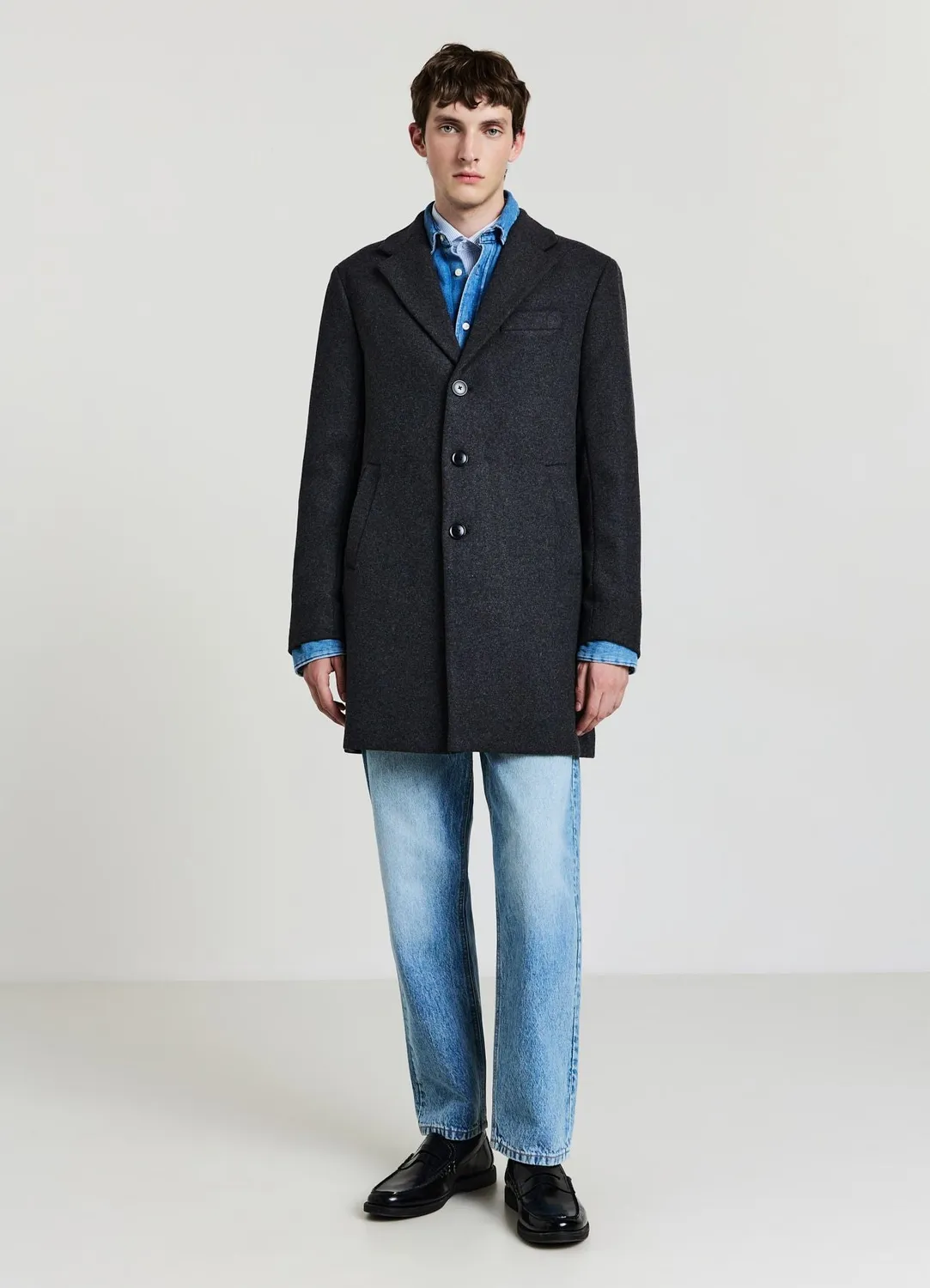 Calliope manteau homme uni monopetto 3 boutons