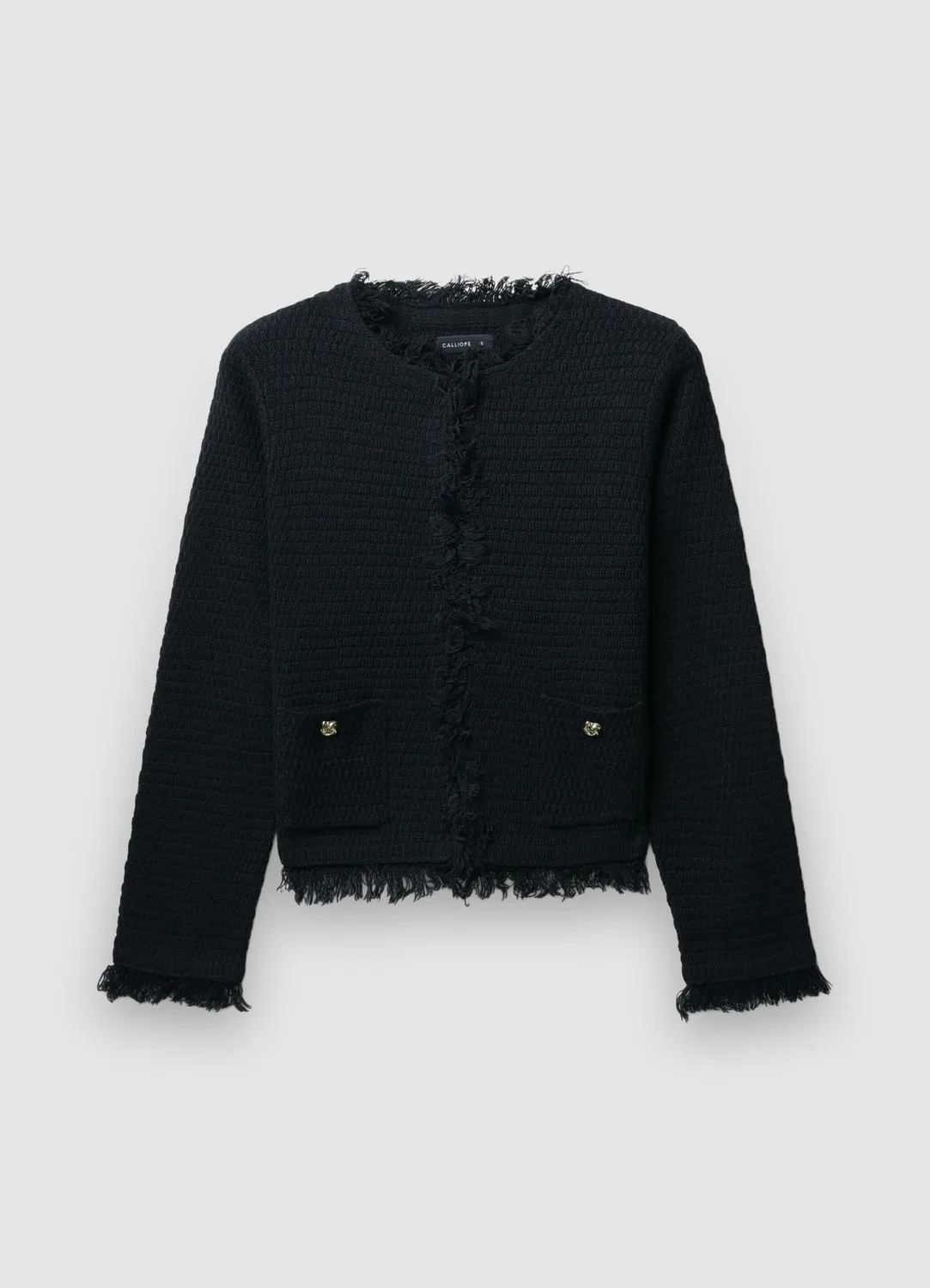 Calliope franges cardigan femme col rond