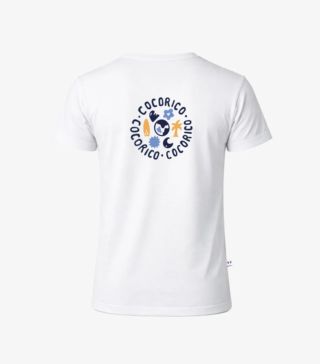 Cocorico Voyage Blanc t-shirt pyjama homme coton