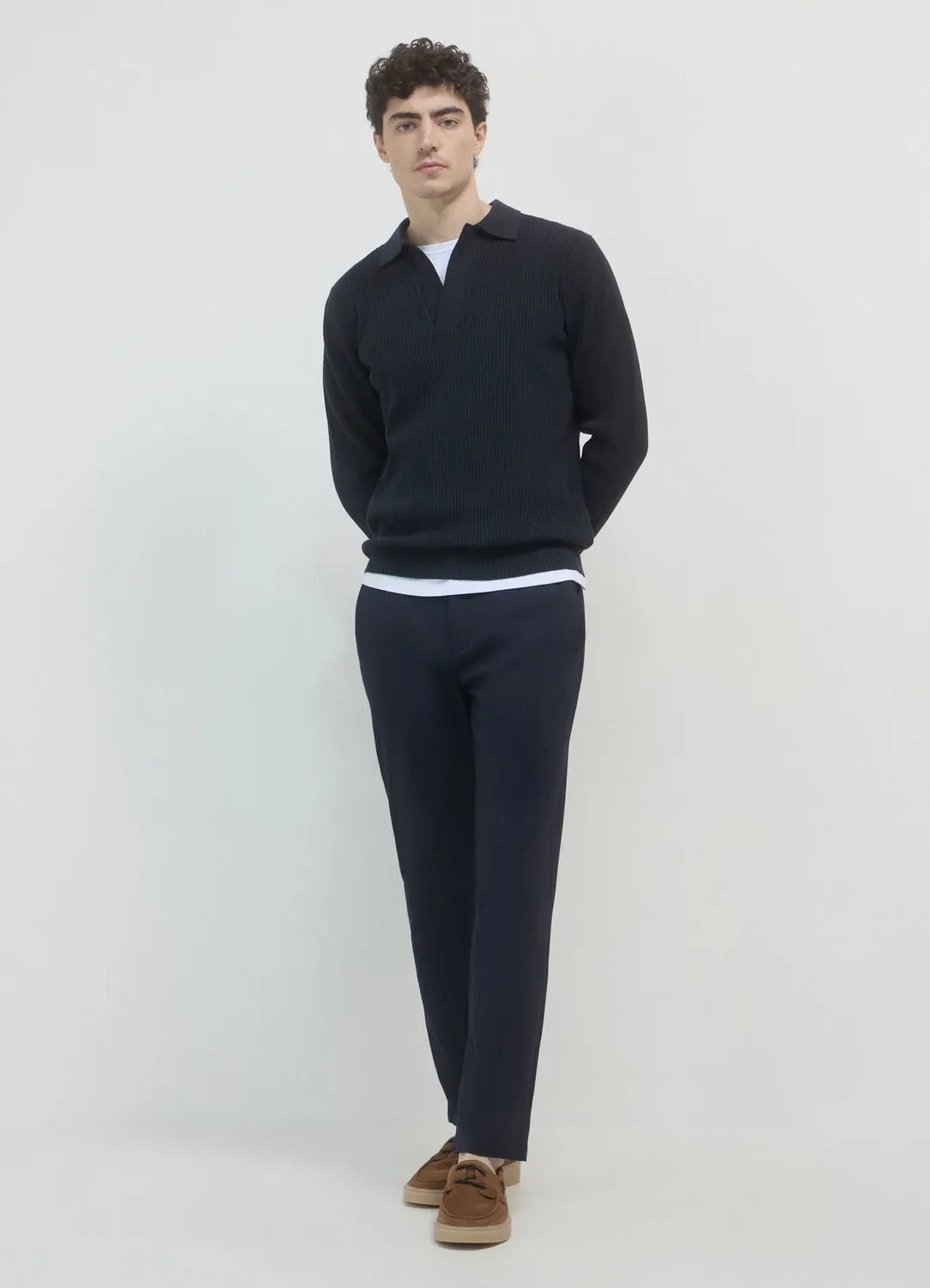 Calliope polo maille côtelée homme coton regular