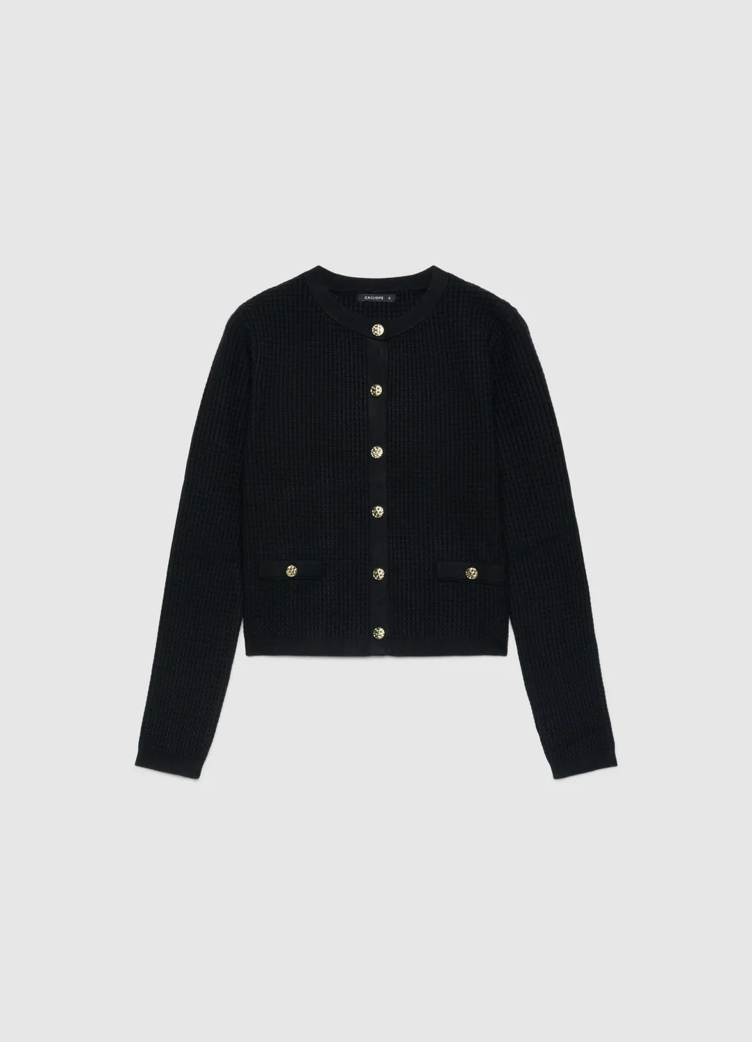 Calliope cardigan femme nid abeille boutons bijou