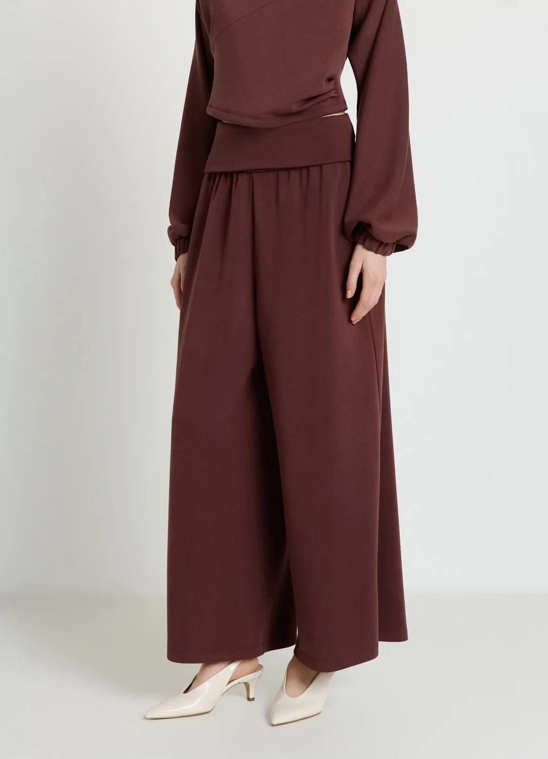 Calliope pantalon femme large taille haute uni