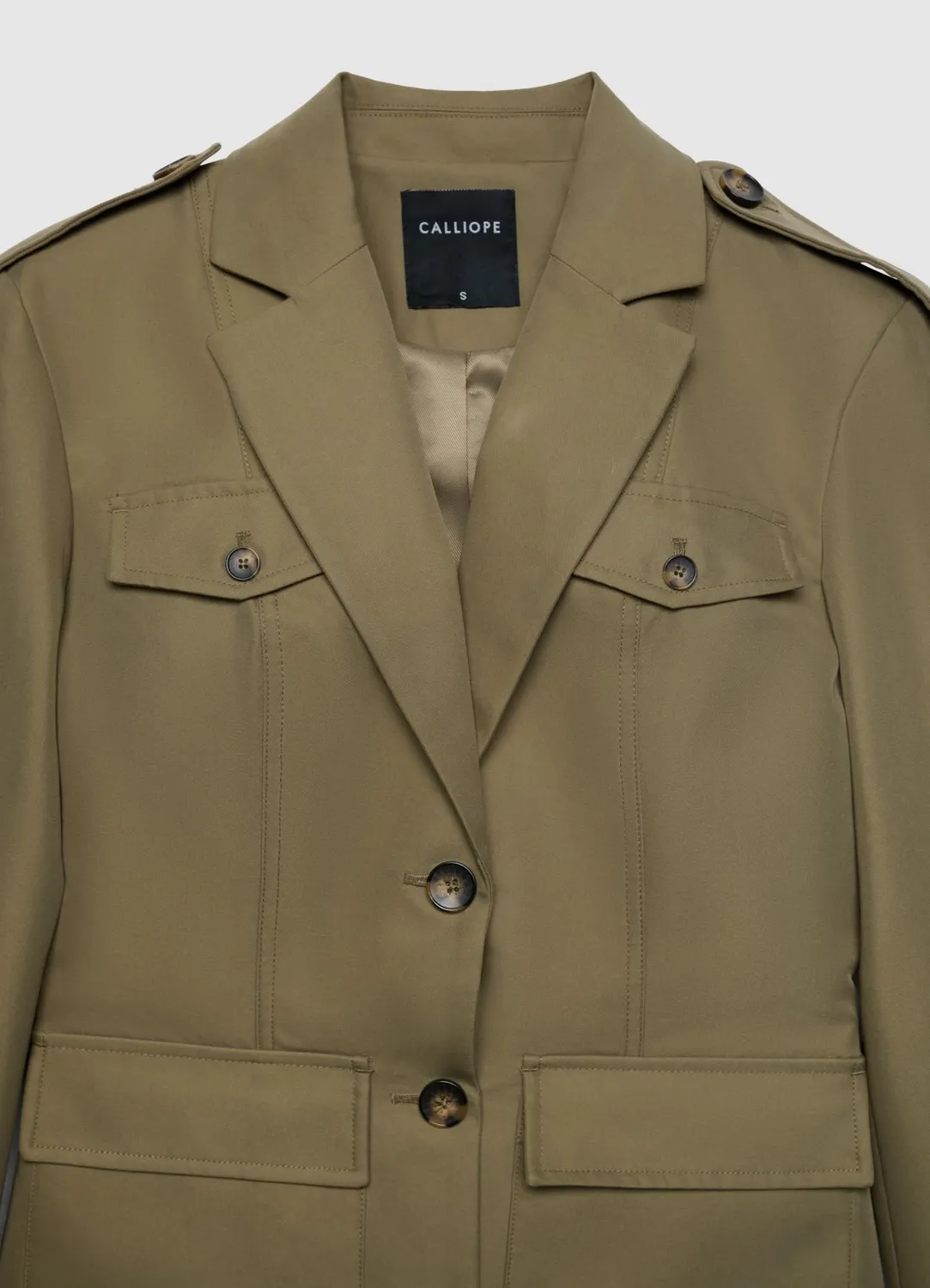 Calliope veste militaire femme poches rabat unie