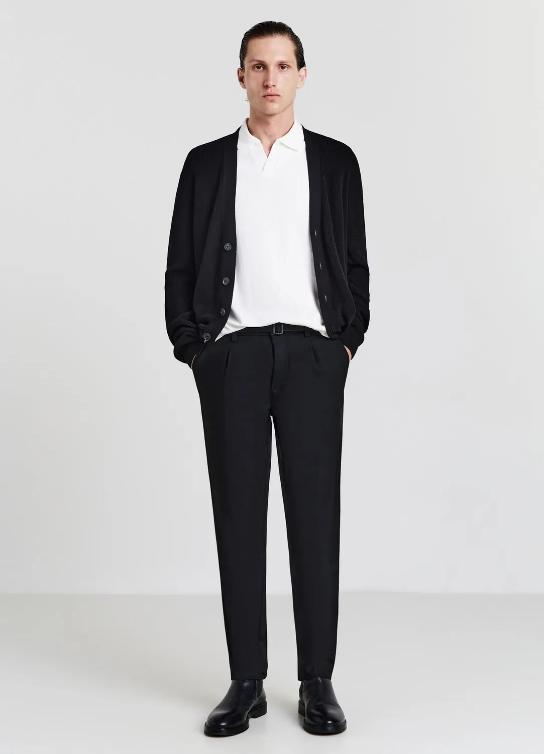 Calliope Fusciacca pantalon homme à plis coupe droite
