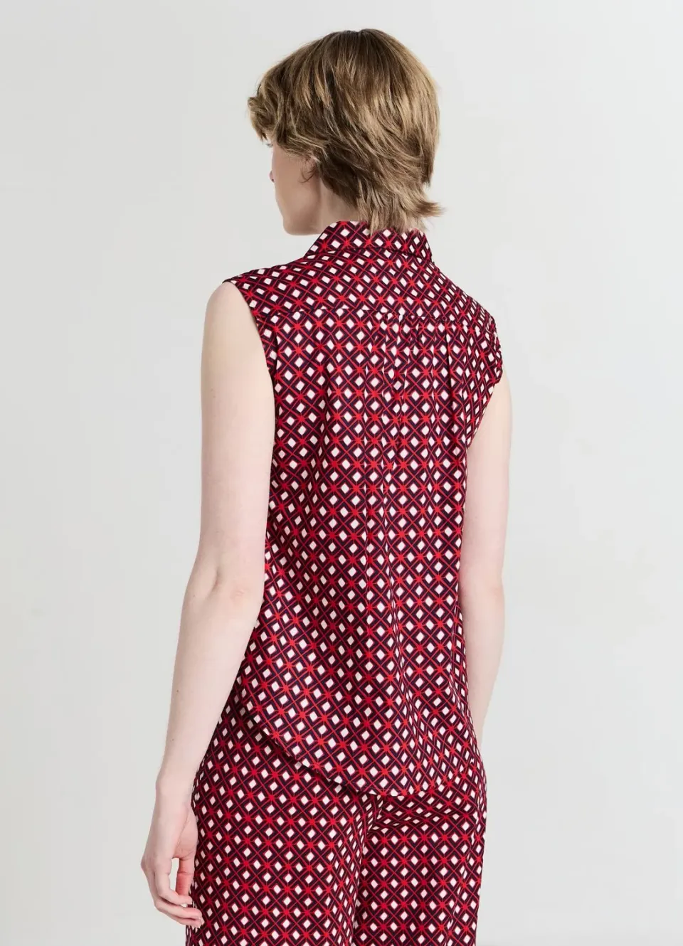 Calliope top col chemise motifs coton femme