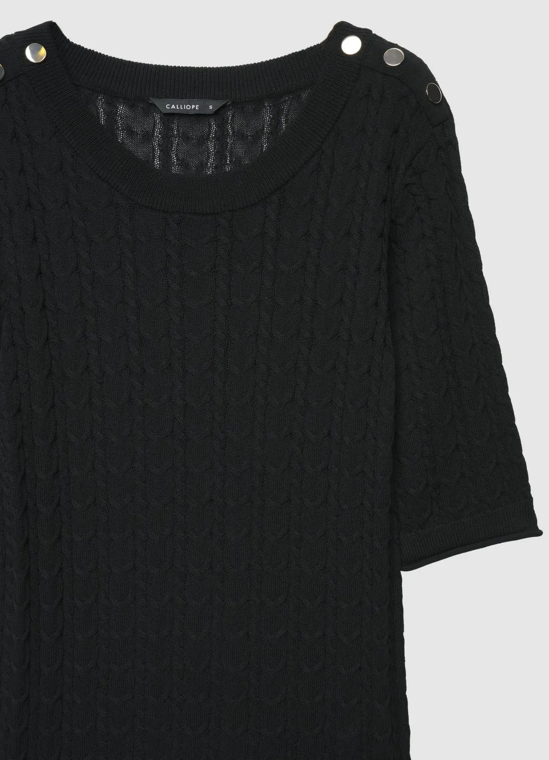 Calliope maille tressée t-shirt femme col rond