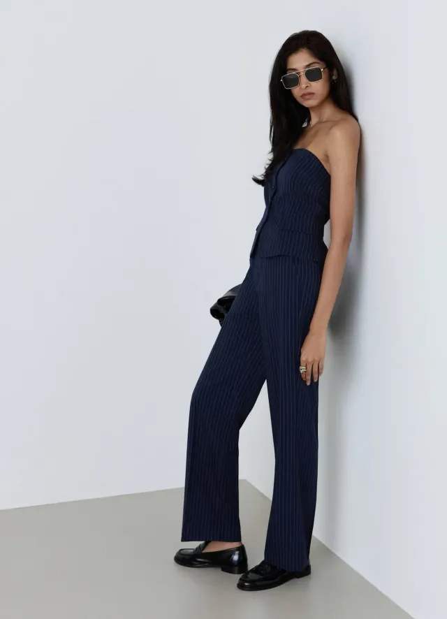 Calliope pantalon droit rayures femme business