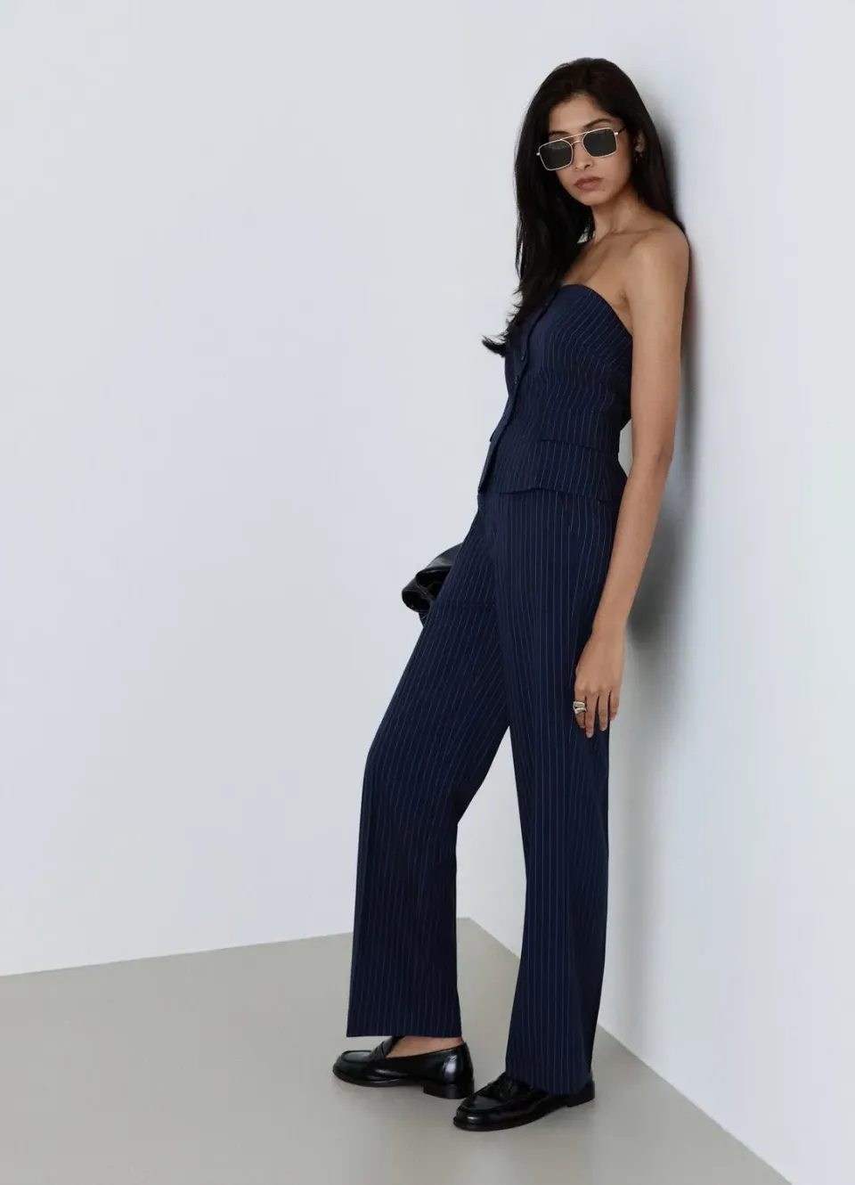 Calliope pantalon droit rayures femme business