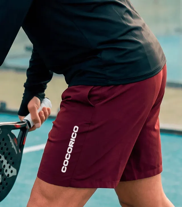 Cocorico Impact short sport homme bordeaux respirant