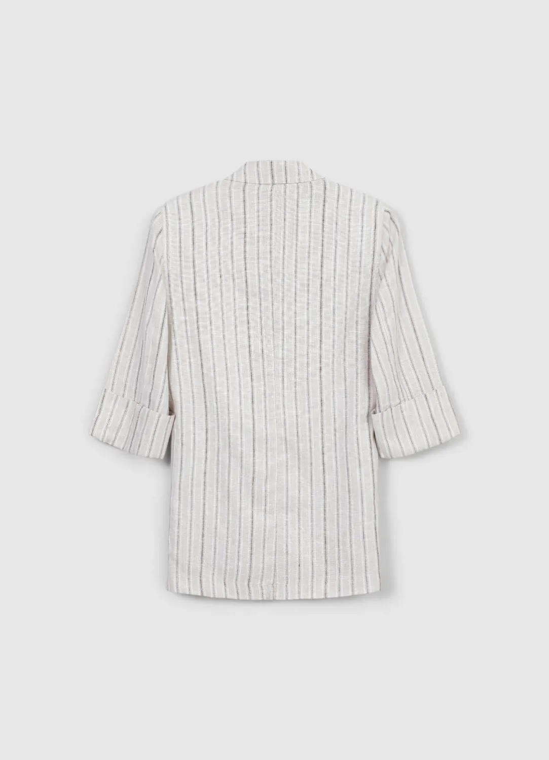 Calliope Blazer Rayé Lin Femme Double-Boutonné