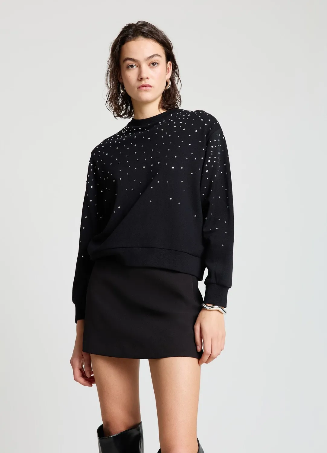 Calliope Girocollo Strass sweat femme col rond