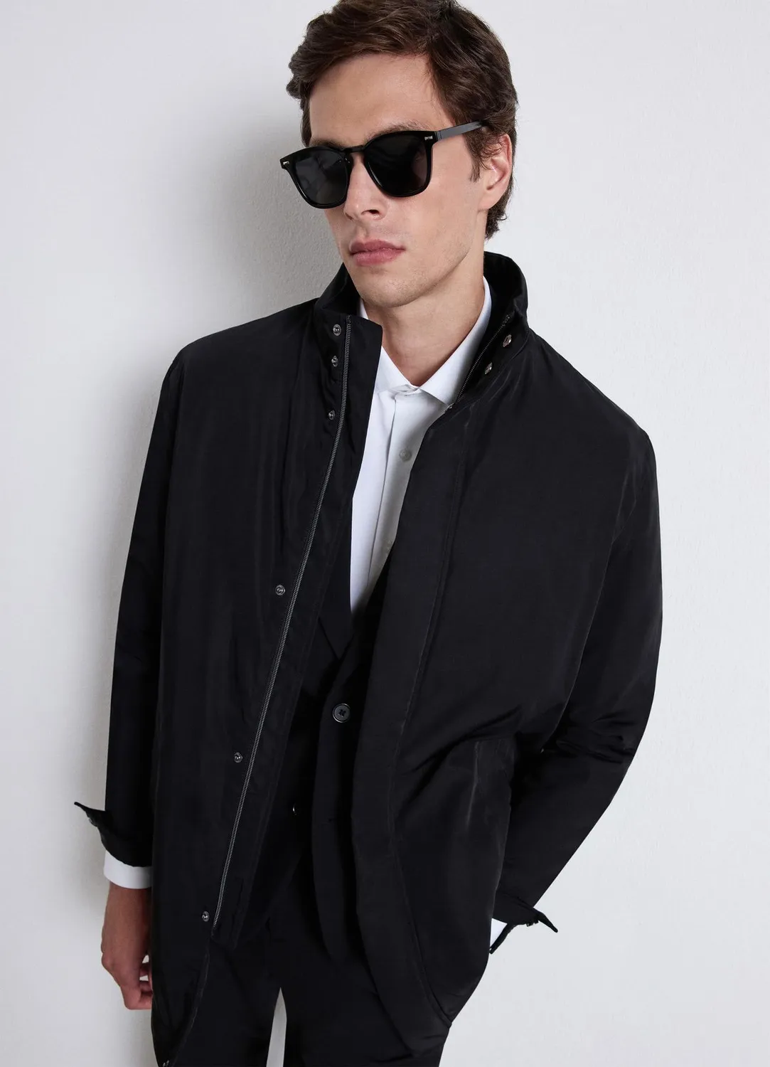Calliope manteau matelassé homme col montant uni