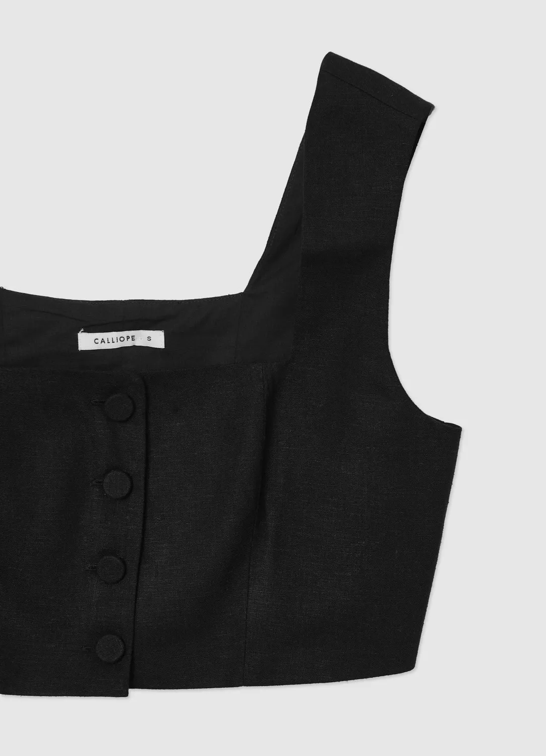 Calliope top court boutonné femme crop