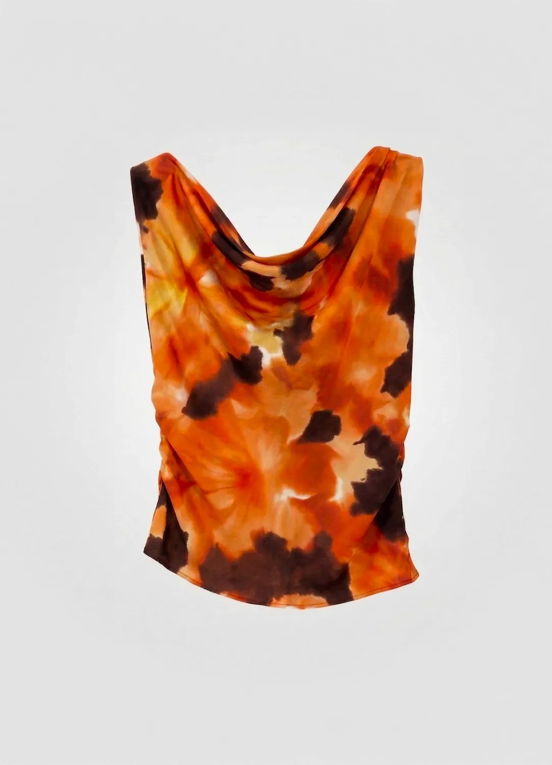 Calliope top femme tie dye fleurs col drapé