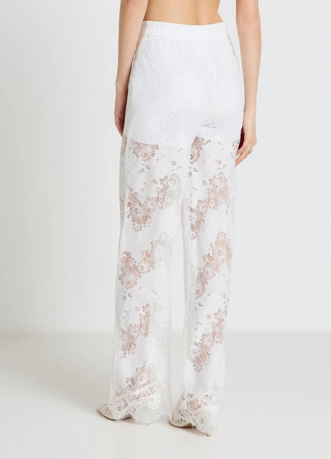 Calliope pantalon palazzo dentelle femme taille haute