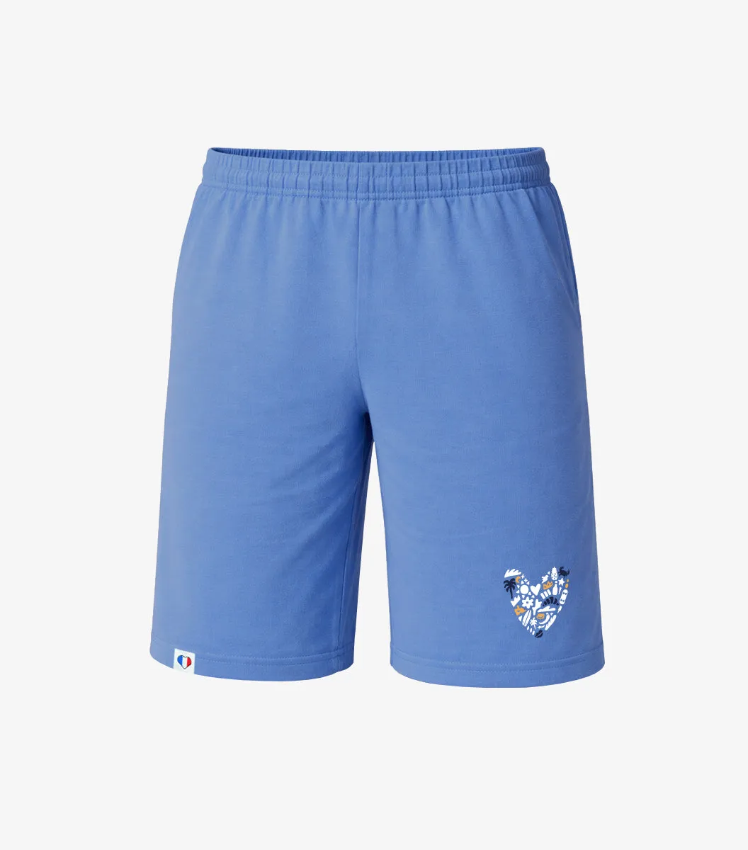 Cocorico Rêveur short pyjama homme bleu riviera