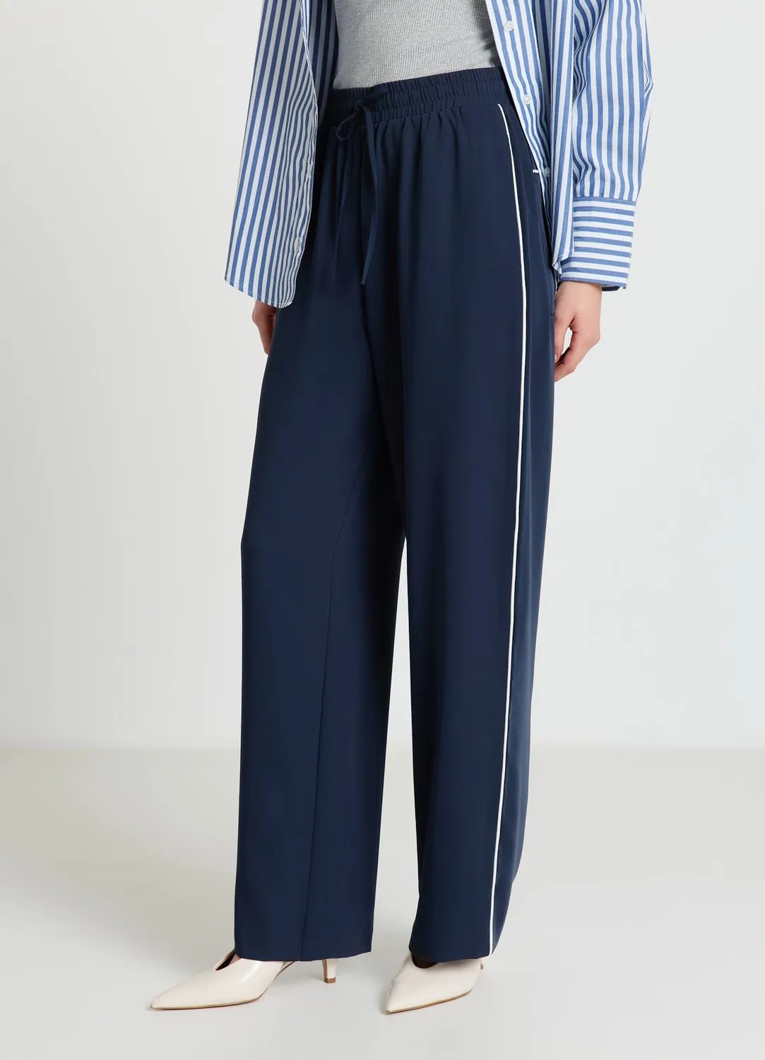 Calliope pantalon profils contraste femme coupe droite
