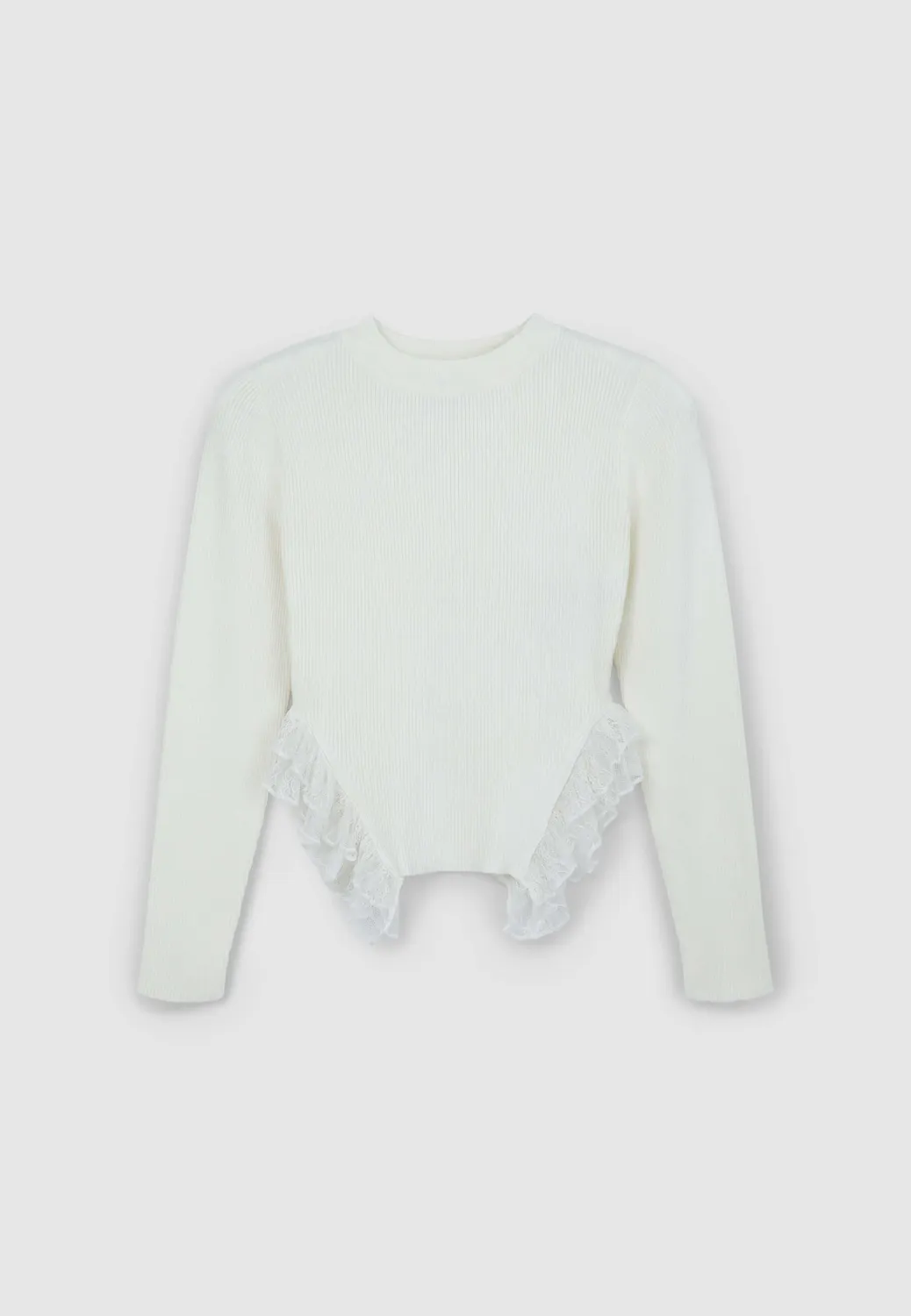 Calliope maille pull femme manches longues dentelle