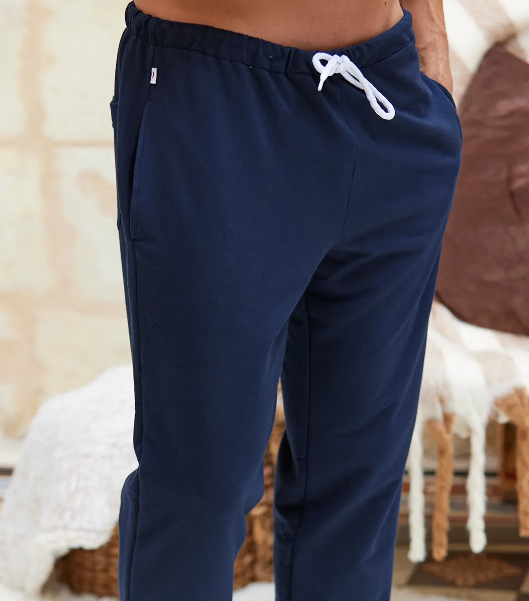 Cocorico Intemporel jogging homme marine coton