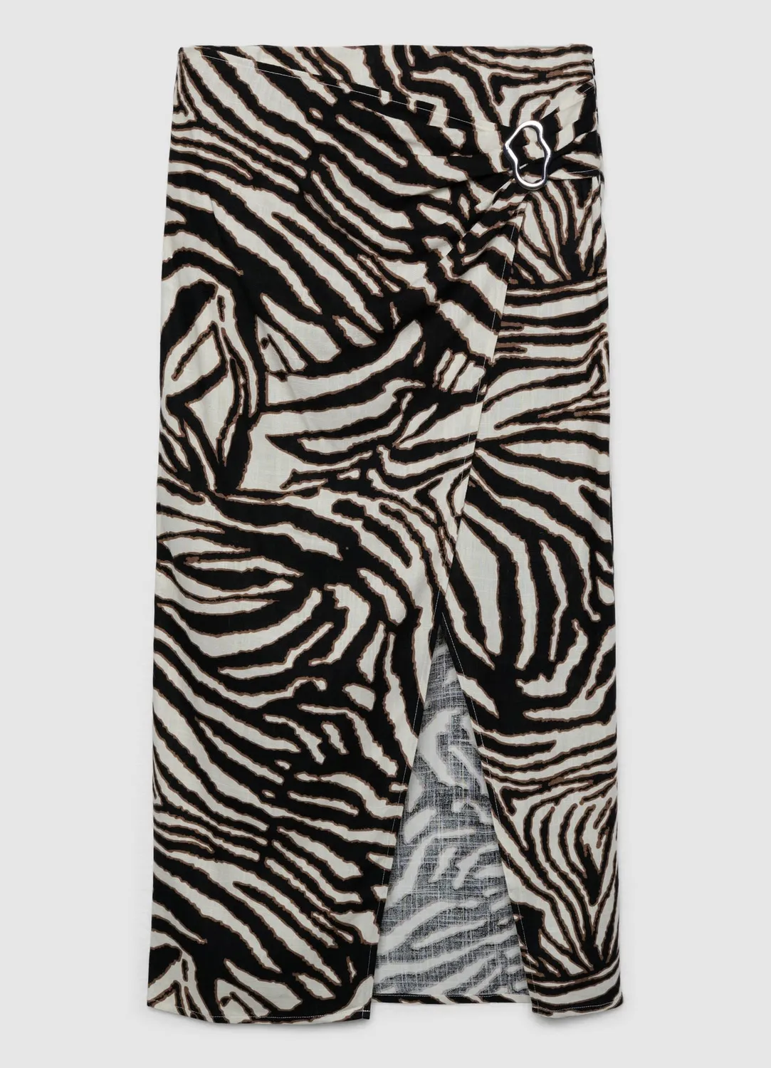 Calliope Jupe portefeuille jupe midi animalier fendue