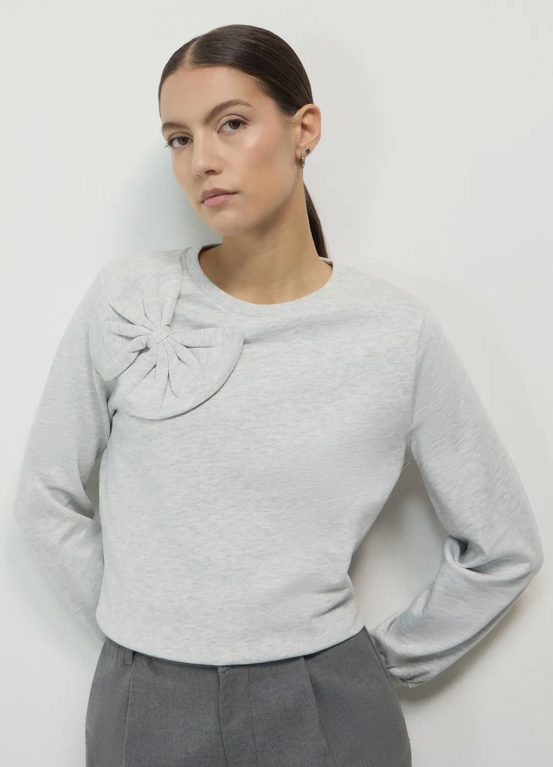 Calliope Sweat Col Rond sweat femme coton nœud