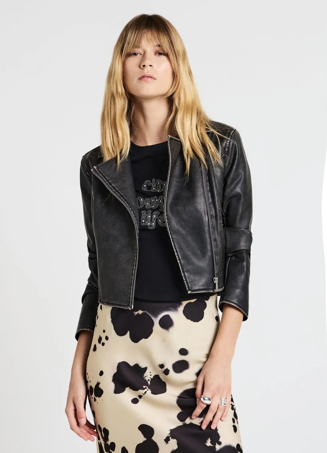 Calliope chiodo effet usé femme perfecto zip
