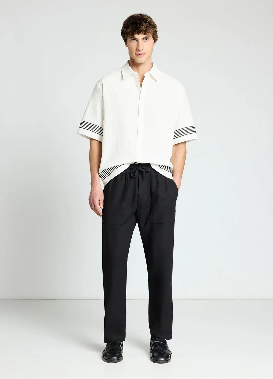 Calliope pantalon jogger lin homme coupe droite