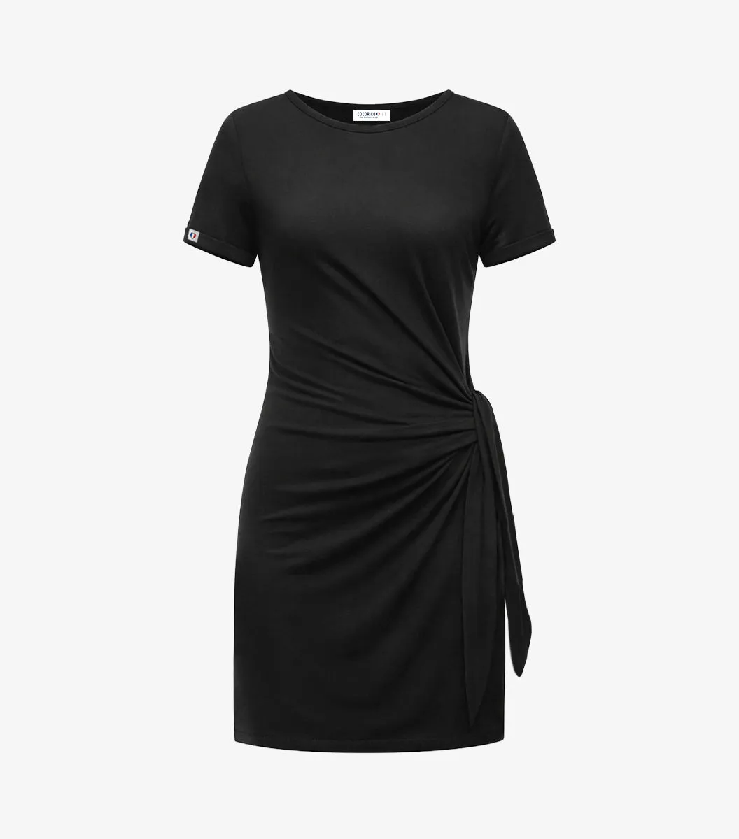 Cocorico Selen robe courte femme noir coton