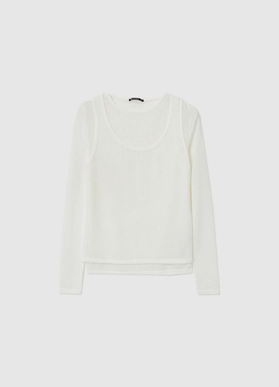 Calliope pull doublé femme manches longues uni coton S