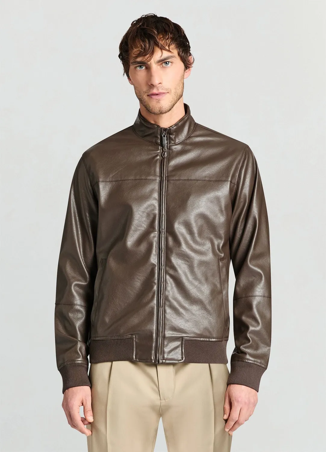 Calliope Bomber Similpelle homme blouson uni zippé