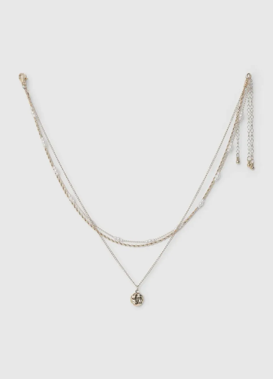 Calliope collier multilayer perles femme pendentif nœud